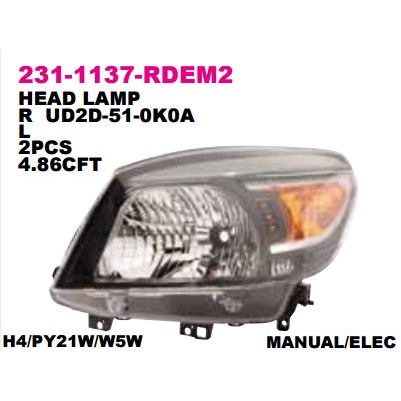 Head Lamp Lampu Depan Ford Ranger 2008 Best