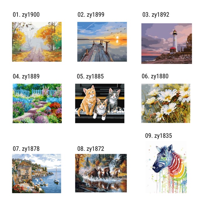 

1-30 Diy Kit Paint By Number Ukuran 30X40Cm