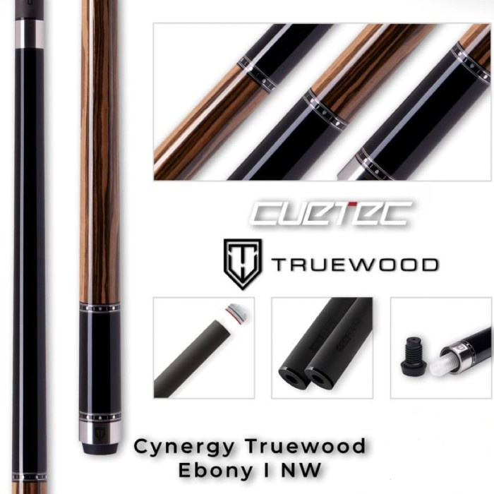 Termurah Stick Billiard Cuetec Truewood Ebony 1 Non Wrap Brand New