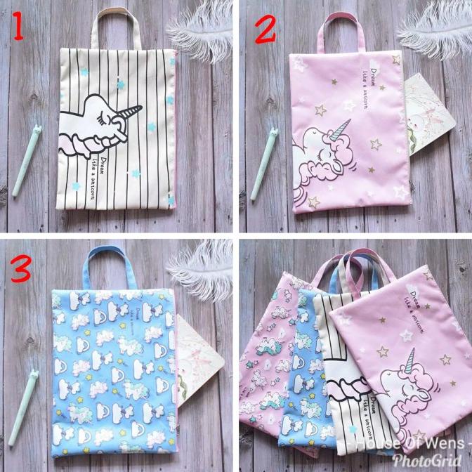 

File Bag A4 Unicorn - Tempat File Unicorn A4 Berkualitas