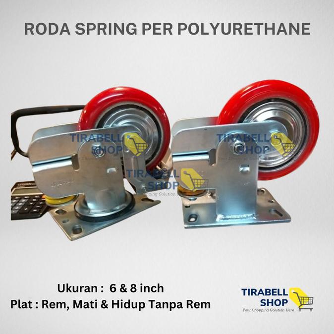 Roda Per Spring Heavy Duty Trolley Pagar Gerobak 6 Inch Putar