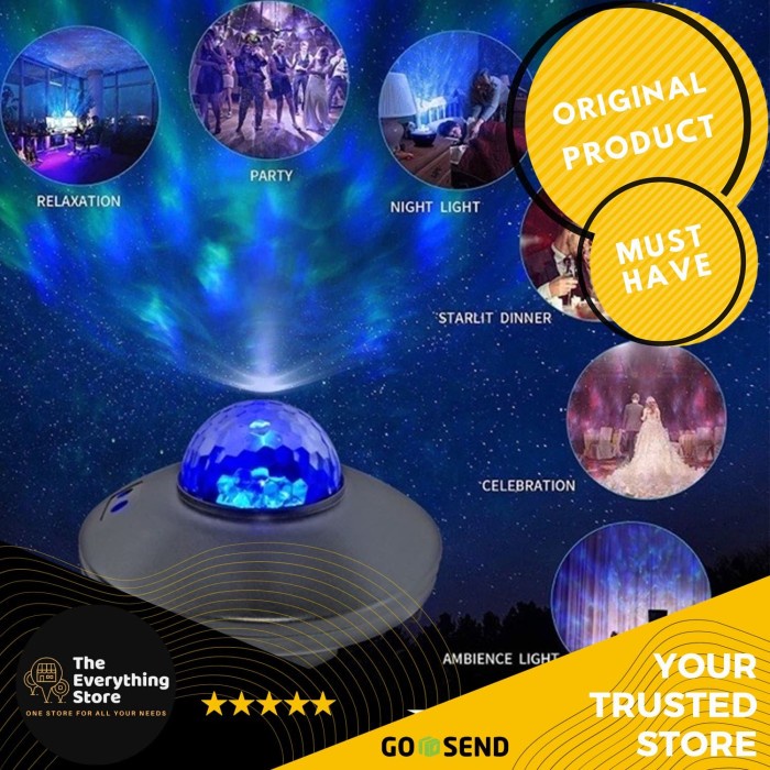 Theeverythingstore Lampu Galaxy Projector Kamar/Lampu Kamar Galaxy