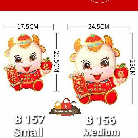 

Dekorasi Imlek Kerbau Fu Apel Hoki Sepasang Kebo Emas Merah Hampers Stok Terbatas