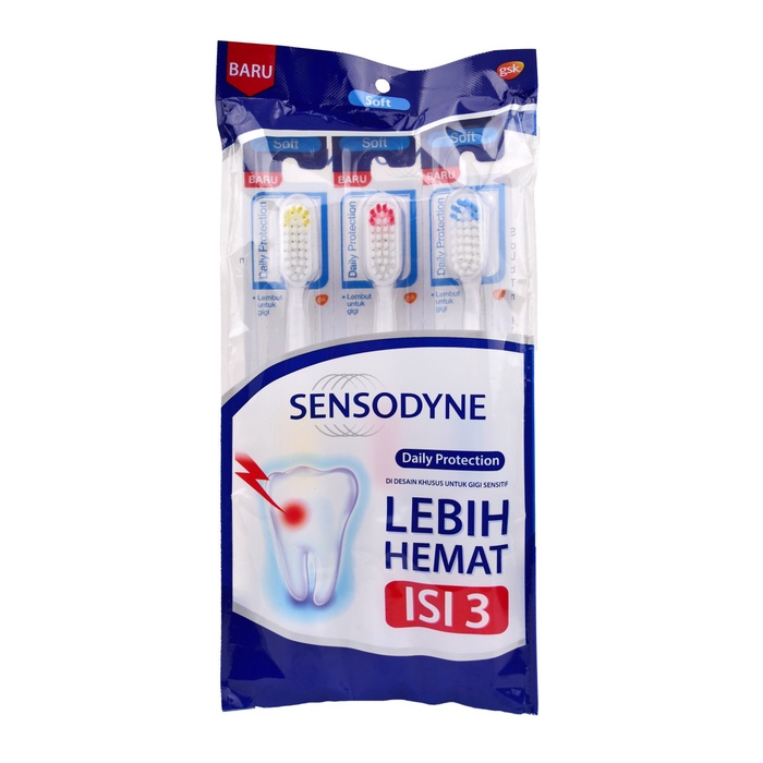 

Gratis Ongkir Sikat Gigi Sensodyne Daily Protection Set Isi 3 Soft Lembut