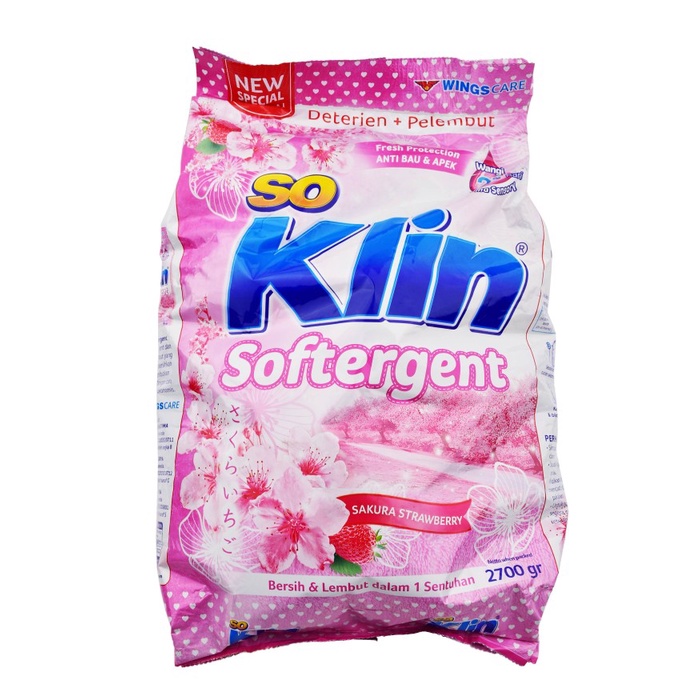 

Gratis Ongkir Deterjen Pelembut Pakaian Bubuk Soklin Softergent 2.7 Kg
