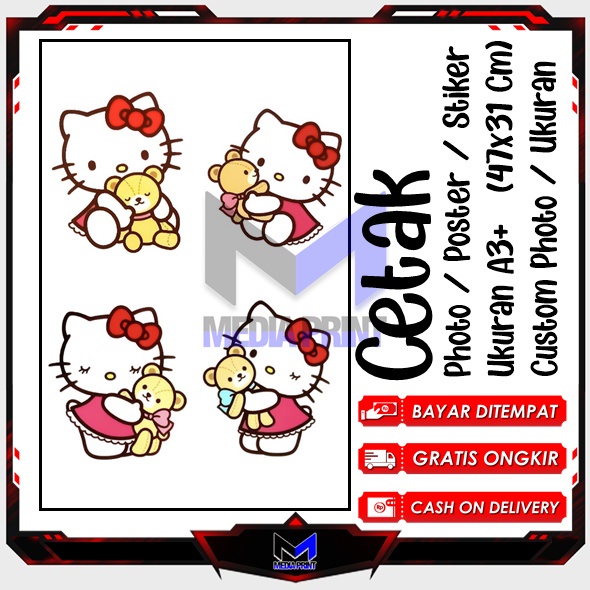 

Cetak Photo Poster Stiker Hello Kitu My Melody Kuromi Kucing lucu Helo Kity Hiasan dinding kartun anime Artpaper anak belajar Custom Ukuran A3+ A4 A5 A6 Edisi-1