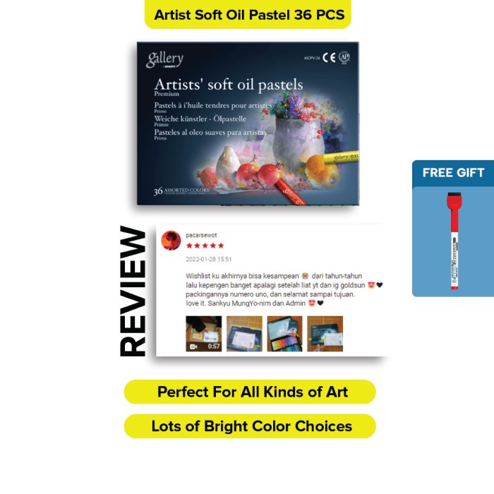 

MUNGYO - ARTIST SOFT OIL PASTEL/CRAYON MINYAK 36 PCS ORIGINAL TERBARU