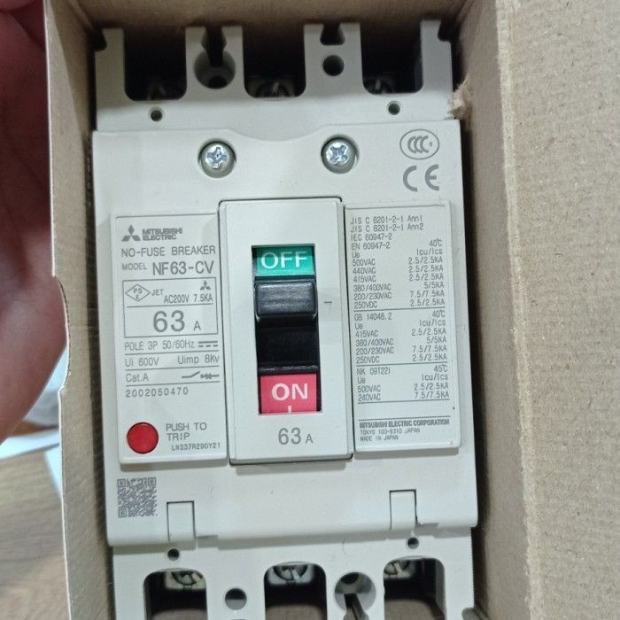 [New] Mccb Mitsubishi 3P 3Phase 63A Nf63-Cv Diskon