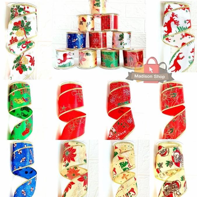 

Pita Rol Motif Natal Kado Dekorasi Pohon Natal Murah Parcel Natal Limited Edition