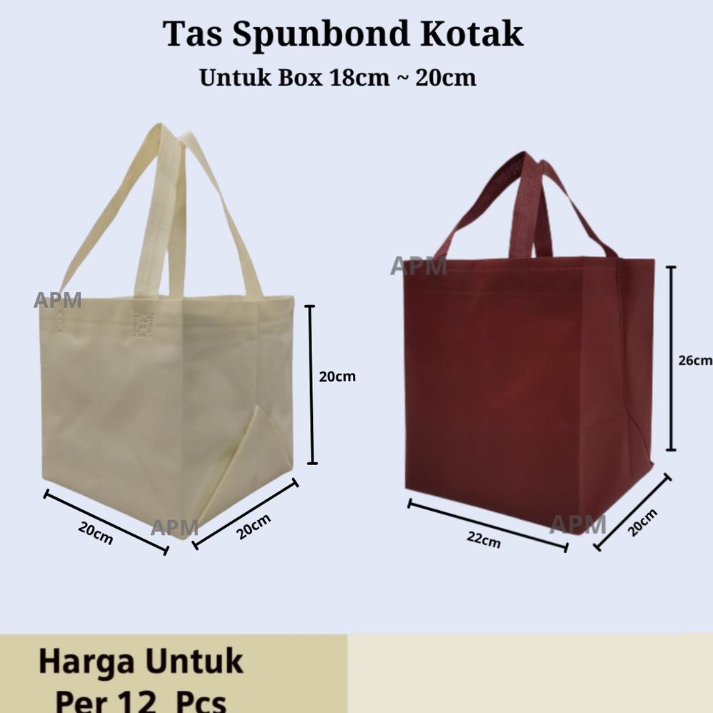 

Flash Sale - Tas Spunbond Kotak Ukuran 20cm x 20cm x T20/26cm !!