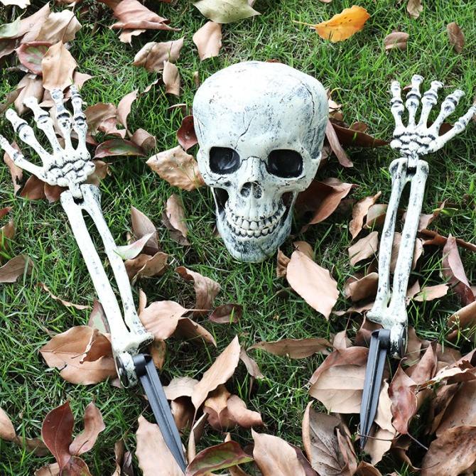 

Set Tangan Kepala Tengkorak Dekorasi Halloween Outdoor Mainan Skull Stok Terbatas