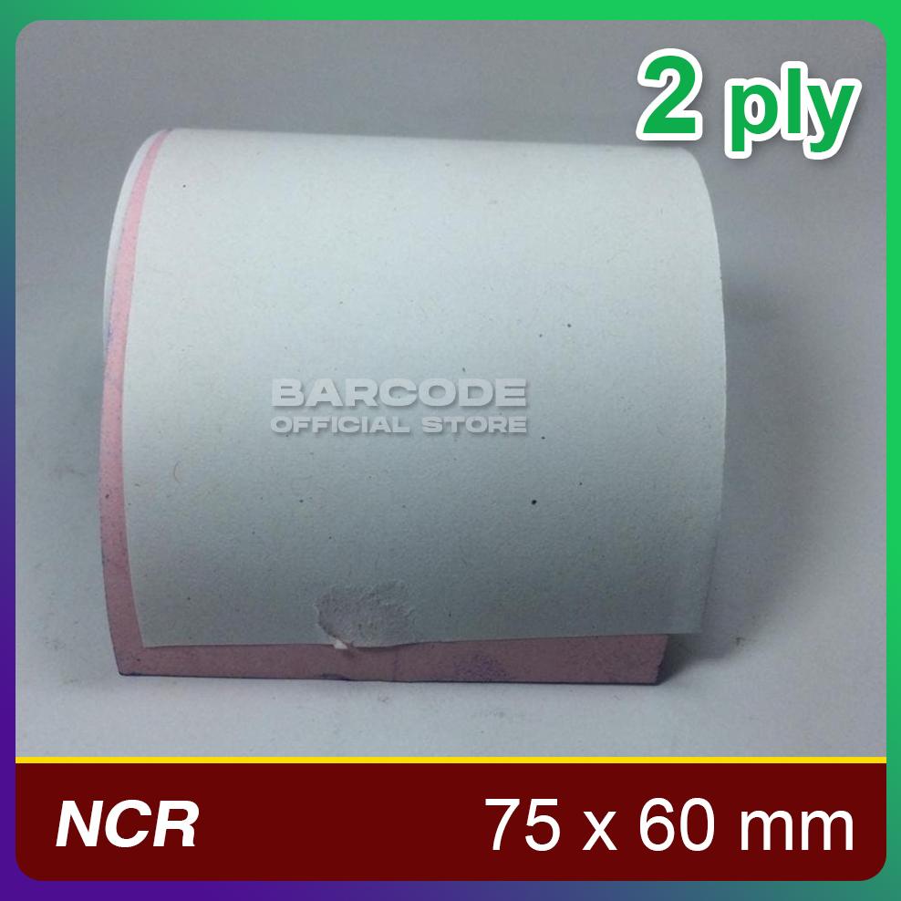 

Berkualitas Kertas Kasir NCR 75 X 60 mm 2 PLY Rangkap 2 Struk Printer Dot Matrix 75x60mm ..