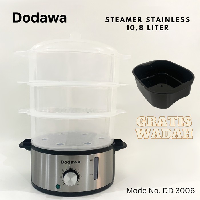 [Ori] Dodawa Elektrik Steamer Kukus Dimsum 3 Tingkat Mesin Kukusan Dd-3006 Terbaru