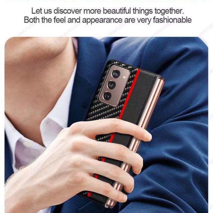 [Original] Case Samsung Galaxy Z Fold 2 Case Fiber Corbon Case Cover Terbaru