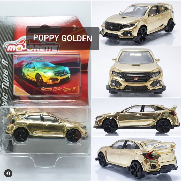 ✅COD Majorette Honda Civic Type Tipe R Gold Limited Edition Super Rare Berkualitas