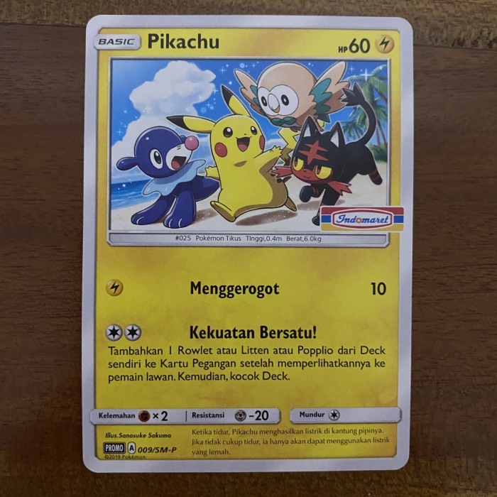 ✅COD Pikachu Promo Rowlet Litten Popplio Pokemon Tcg Indonesia Kekuatan Diskon