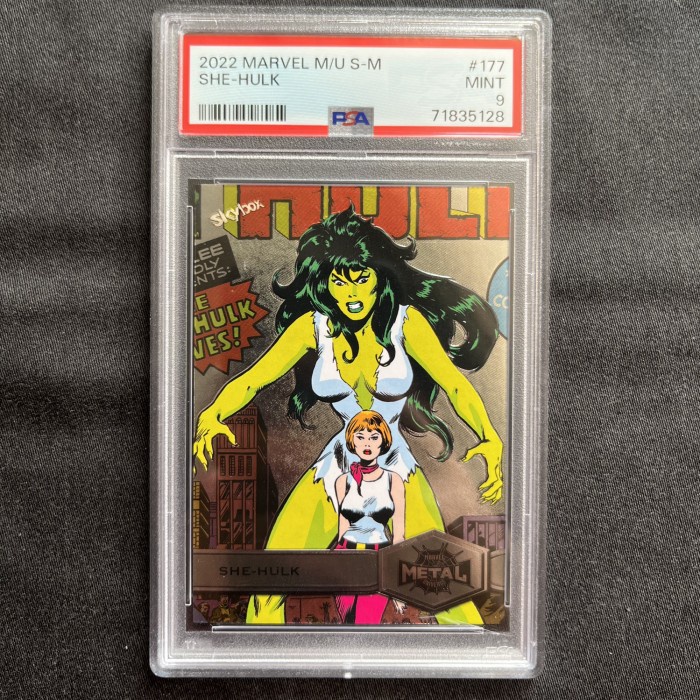 ✅COD Kartu Marvel Metal Universe She Hulk Psa 9 Limited