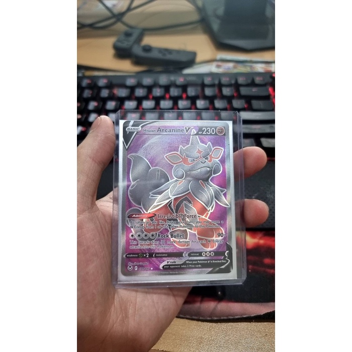 ✅COD Hisuian Arcanine V - 179/195 - Full Art Ultra Rare Sword  Shield: Sil Berkualitas