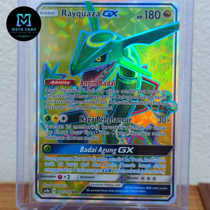 ✅COD Rayquaza Gx Sr As4A 187/178 – Pokemon Tcg Indonesia Limited