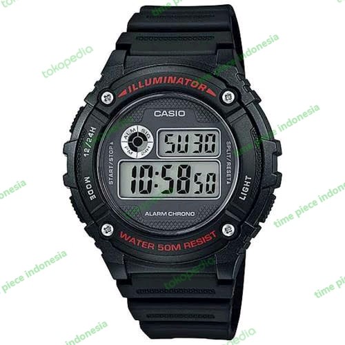 ✅New Ori Jam Tangan Casio W216H / W-216H-1A Original  Bergaransi Terbatas