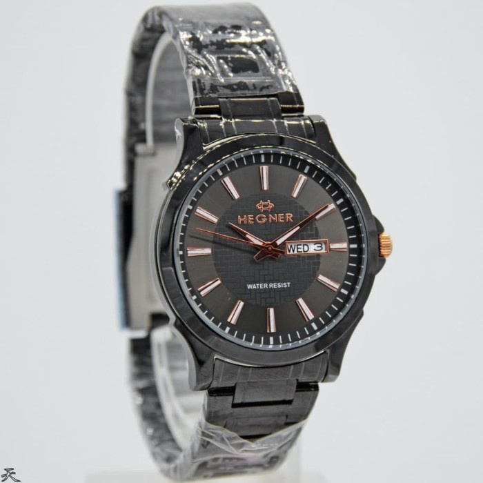 ✅New Ori Jam Tangan Hegner 3901Mb Original Garansi 1 Tahun Black Diskon