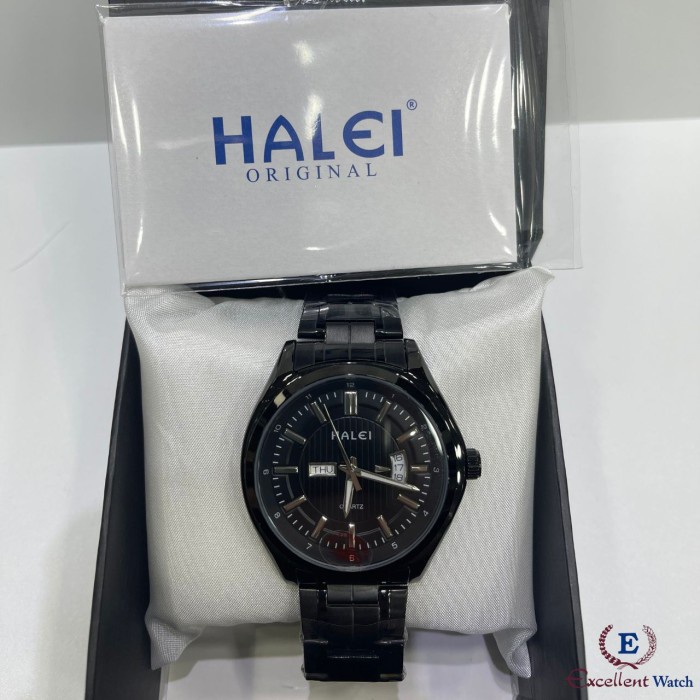 ✅New Ori Excellent Watch Jam Tangan Pria Halei 8010M Black Limited