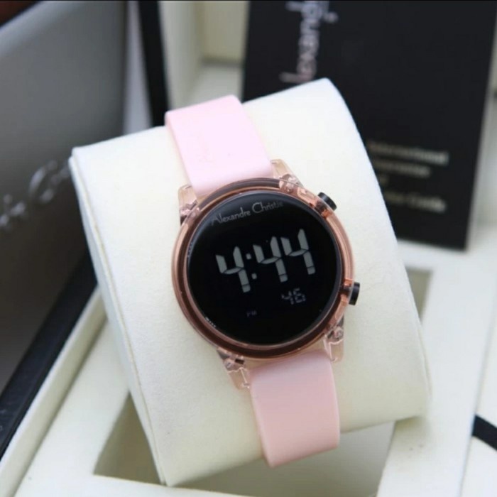 ✅New Ori Alexandre Christie Ac9368 Ac 9368 Digital Wanita Original. Peach Terbaru