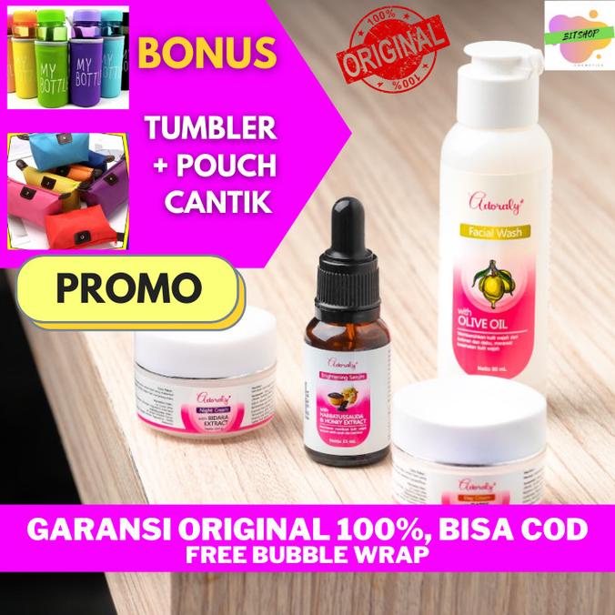 [BONUS POUCH] - ADORALY SKINCARE BPOM, AMAN (1 PAKET GLOWING)