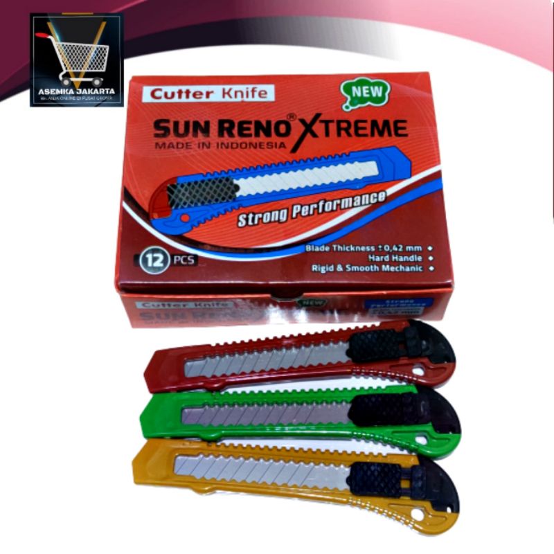 

[ AJ ] Pisau Kater cutter besar L500 | Cutter besar knife SunReno Xtreme Grosir (12pcs)