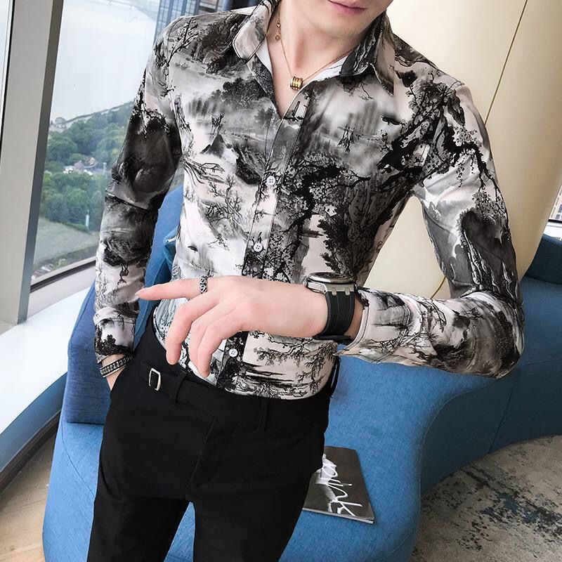 Kemeja Pria/Premium/Keren/Shirt Men'S Long Sleeve Korean Style Trendy Handsome Slim Fit