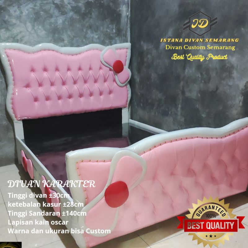 CANTIK Divan Dipan Ranjang Karakter Hello Kitty Stall Handle Pita