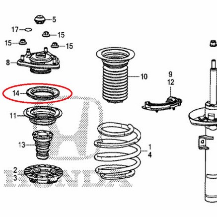 ✨Ori Lahar Bearing Support Shock Breaker Depan Honda Crv Turbo Original Terbatas