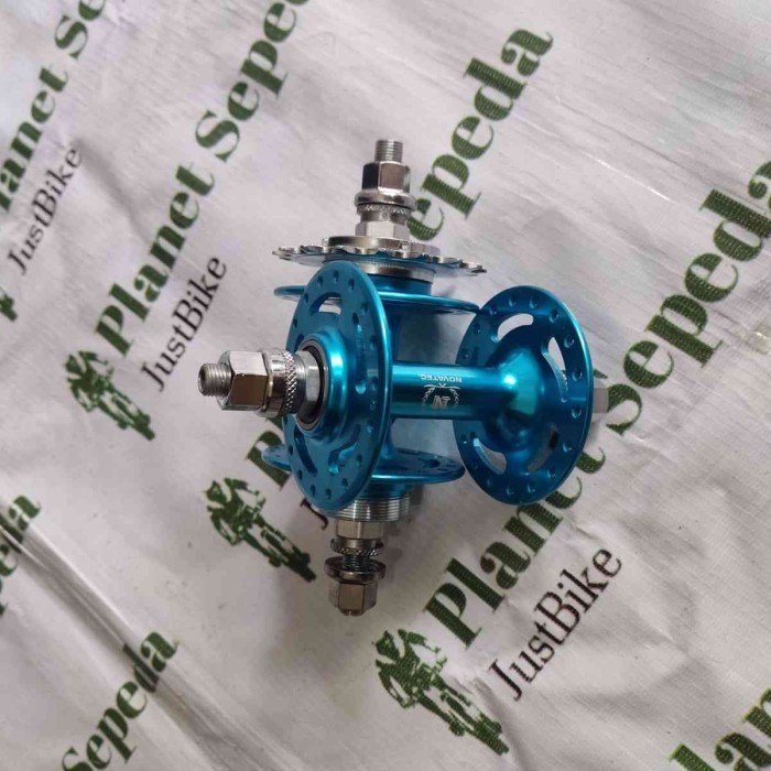 [Baru] Hub Novatec Fixie Track 36H 16T Double Fixed Bearing Biru Anodize Diskon