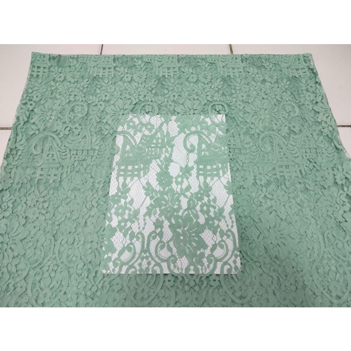 [COD] Brokat Semi Prancis Motif Rumah Batak Warna Biru Wardah Terbaru