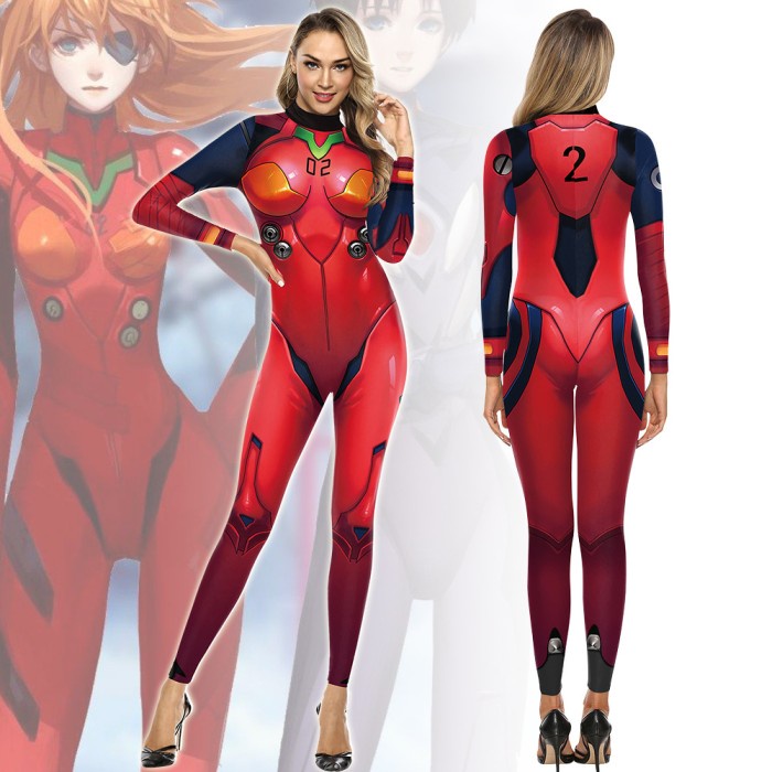 [COD] Cc-10 Body Suit Kostum Evangelion Asuka Cosplay Costume Anime Berkualitas