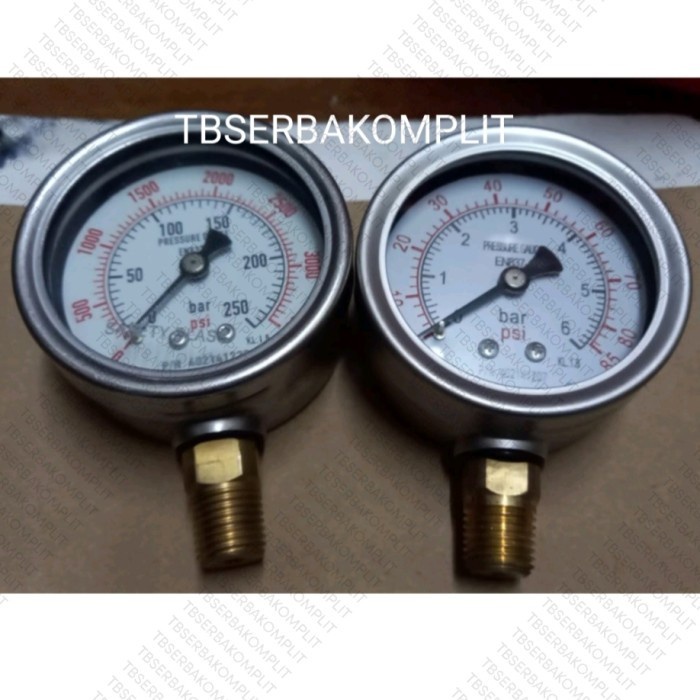 [New] Armatherm Pressure Gauge 6 Bar 85Psi Uk 2.5 Drat 1/4 Stainless Brass Berkualitas