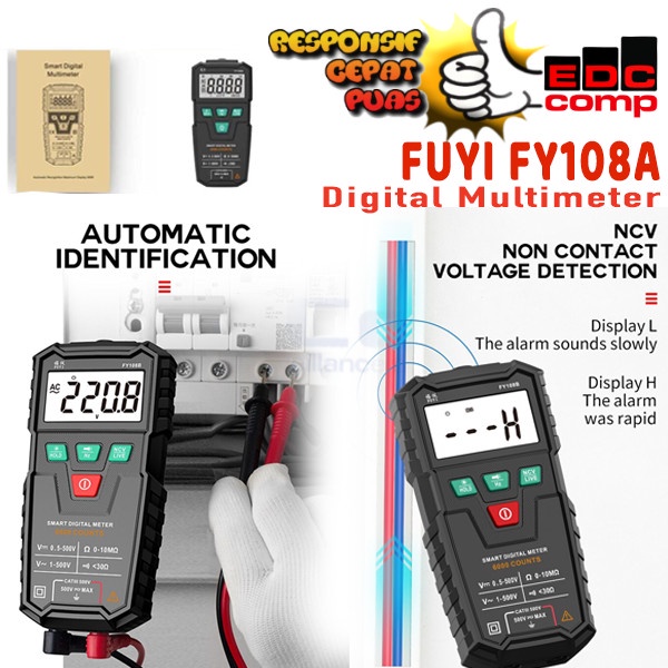 [New] Fuyi Fy108A Smart Multimeter Digital OtomatisMultitester Mini Cerdas Terbaru