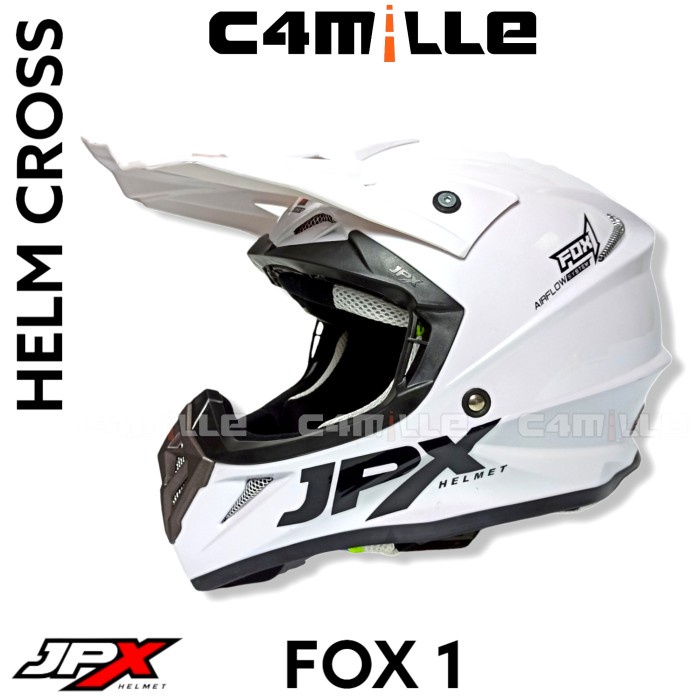✨Termurah Helm Jpx Cross Solid White Trail Super Cross Limited