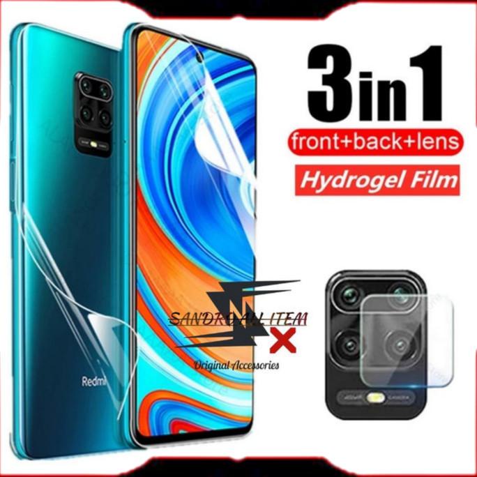Hydrogel Front+Back Xiaomi Redmi Note 9s/9 Pro/9 Max 3in1 +Lens Camera