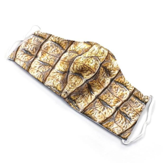 Masker Kain Rangkap Motif Kulit Buaya Tahan Air Kado Buaya Darat