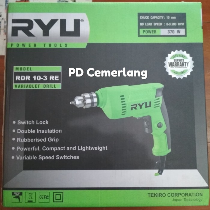 ✅COD Bor Tangan Ryu 10 Mm Bolak Balik Terbatas