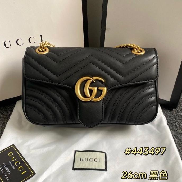 Tas Branded Wanita / Tas Selempang Super Mirror Vvip Black Authentic Kertania