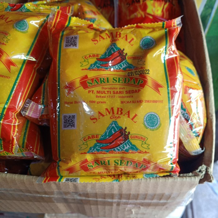 

1 Dus Saos Sambal Cabe Gunung 500Gr Isi 24Pcs