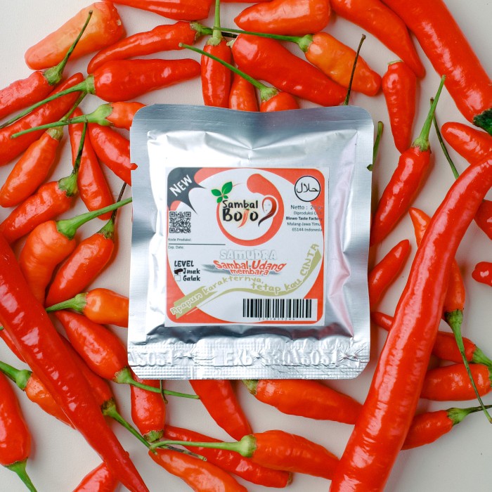 

Sambal Bojo Sachet Paket 12Pc Full Topping, Baby Cumi, Paru, Udang