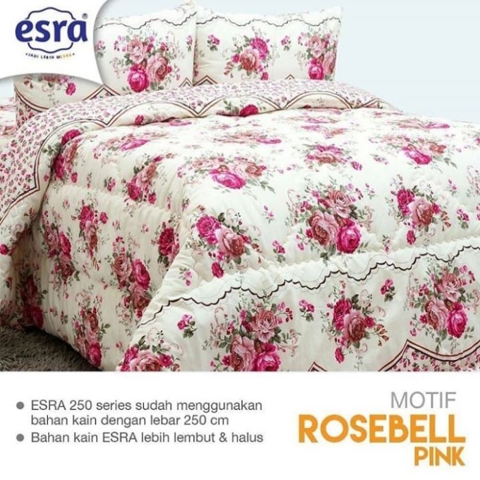 ✅Ori Bedcover Double Rosebell Pink Ll Katun Cvc Ll Katun Esra Limited