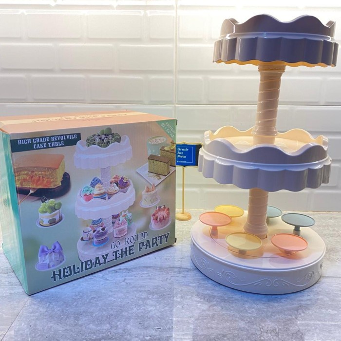 

✅Original Meja Putar Music Tiga Tingkat / Tatakan Cupcake / Meja Tiga Tingkat Berkualitas