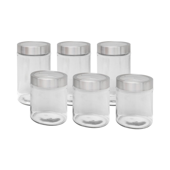 ✅Ready Toples Stoples Kaca Set 6 Pcs Glass Canister Jar Set Kris 10493059 Diskon