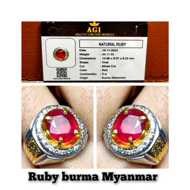 NATURAL BATU PERMATA RUBY BURMA MYANMAR