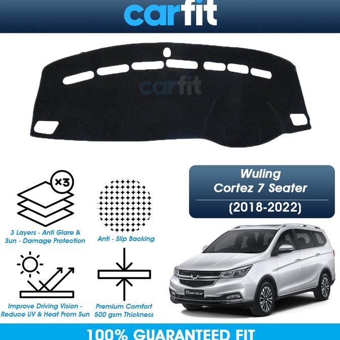 Terbaru CARFIT Dashmat Wuling Cortez Dashboard Cover Karpet Dasbor 2018-2022 Juara