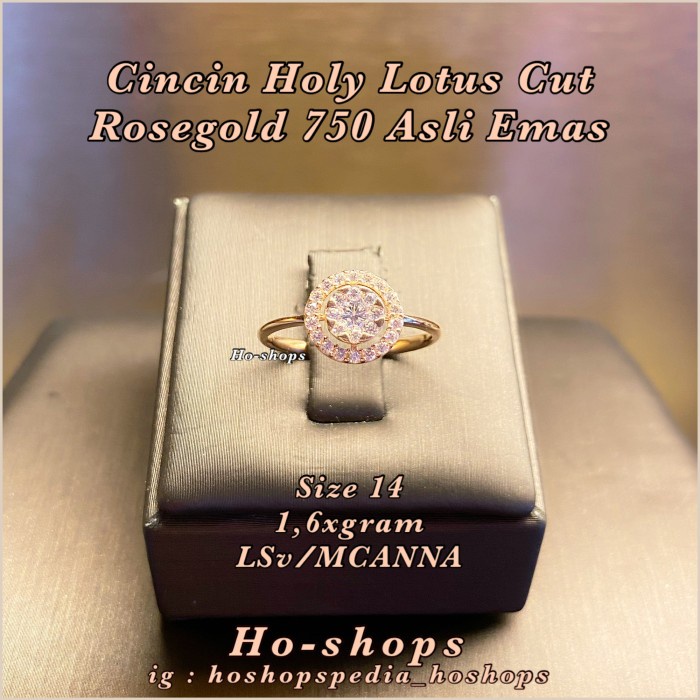 ✨Termurah Cincin Rosegold Lotus Cut Kadar 750 Asli Emas Limited